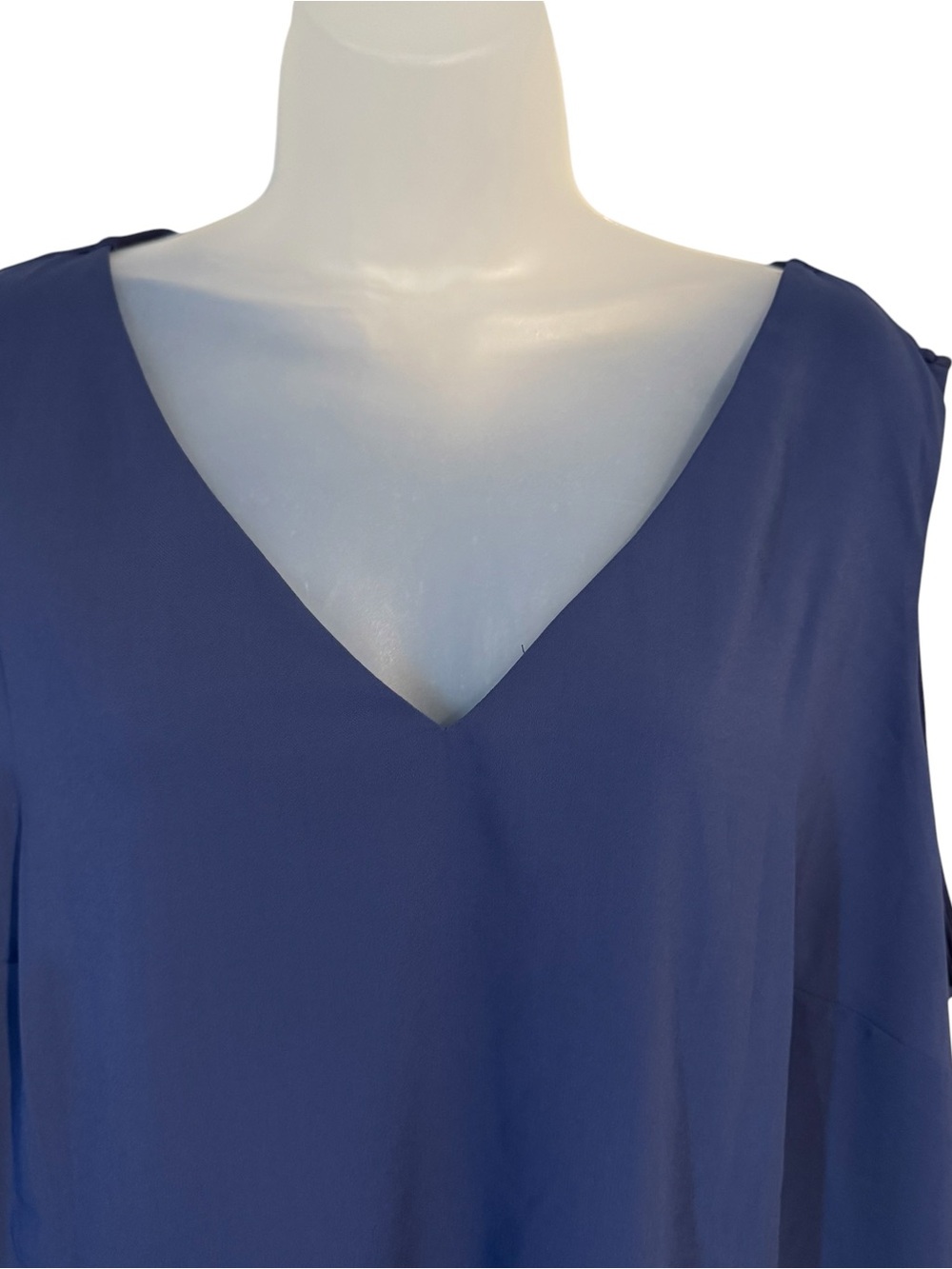 MICHAEL KORS Navy Layered Flowy V-Neck Sleeveless Tank/Shell PLUS: 2X #1 - Picture 2 of 7